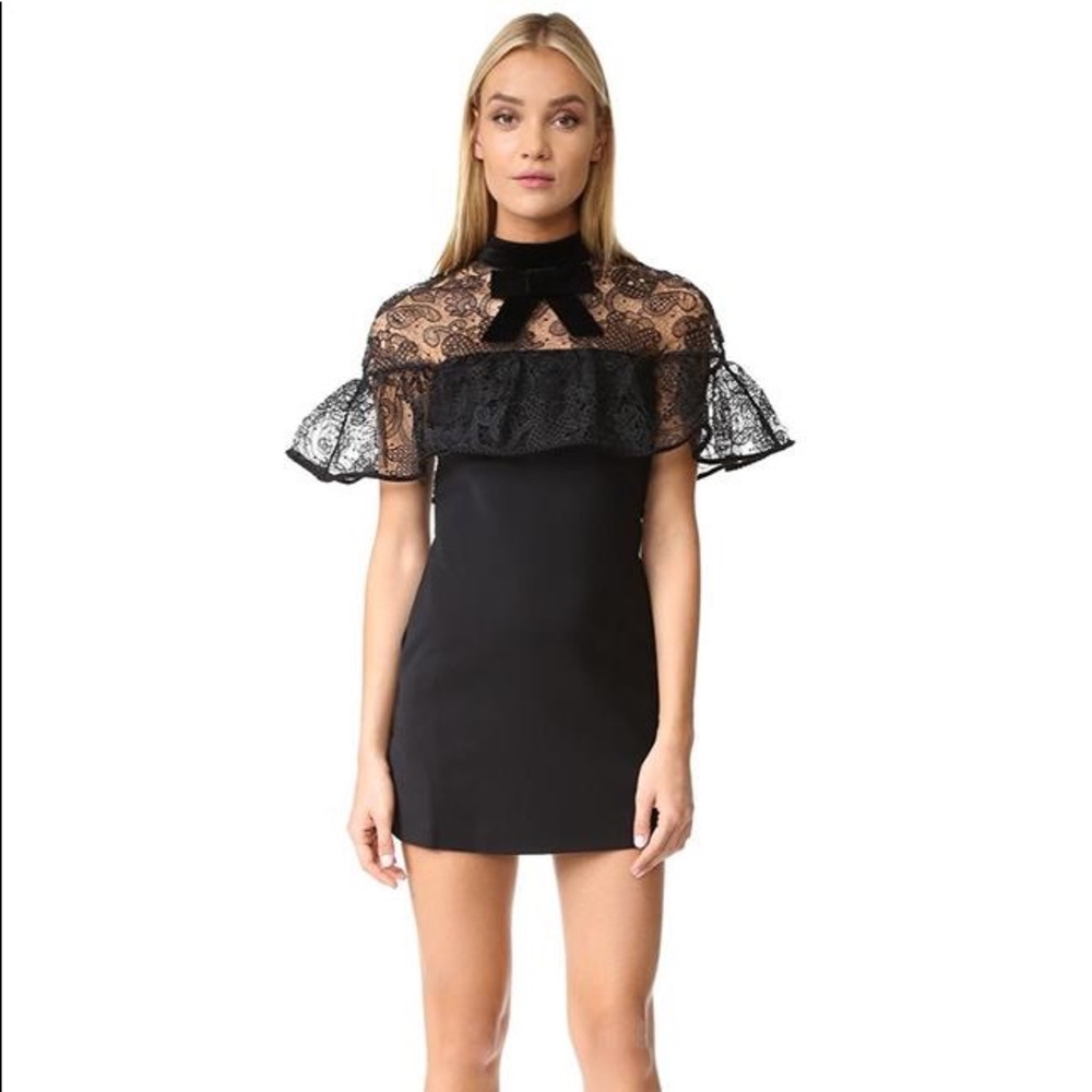 Self-portrait black mini cocktail dress brand new！